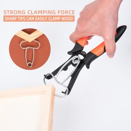 10 Pcs Miter Spring Clamps Kit Spring Loaded Pliers with 8 Miter Clamps for Trim, Woodworking, Picture Frames, Crown Molding Tool