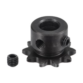 Kozelo Roller Sprocket B Type - [10 Tooth x 8mm ID] Carbon Steel with 2pcs Screw Chain Sprocket for Milling Drilling Machines ISO 04C Use | 1/4 Inch Pitch, #25 Chain