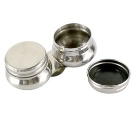 Stainless Steel Double Dipper Palette Cup with Screw Lid and Clip Oil Container for Acrylic or Oil Paint