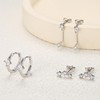 YADOCA 3 Pairs of Earrings Silver 925 Set for Women