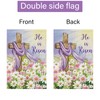Louise Maelys Easter Garden Flag He Is Risen Cross Floral