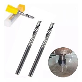 YG-05 Broca Fresa 1/8 Carburo Aluminio Acrílico Mdf 1 Filo Cnc,2pk