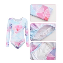 FEOYA Girls' Gymnastics Shorts Headband Set Sleeveless/Long Sleeve Children's Leotard with Rhinestones Girls Set of 3 Gymnastics Clothing Dance Costumes, E