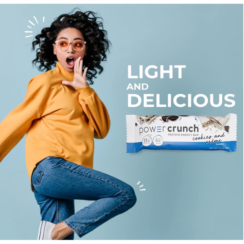 Power Crunch Protein Bars, High Protein Snacks with Delicious Taste,