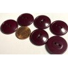 Set of 6 Vintage Glossy Burgundy Red Plastic Sew-thru Buttons