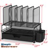 Simple Houseware Mesh Desk Organizer with Sliding Drawer, Double Tray
