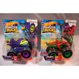 Hot Wheels MASTERS OF THE UNIVERSE HOT WHEELS MONSTER TRUCKS SKELETOR & BATTLE CAT DIE-CAST