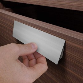 HRX Self-Adhesive Edge Fingerpull Door Handle - Easy to Install Screwless Peel and Stick on Glass, Wood, Metal, Plastic - Sliding Doors Knob for Kitchen Fronts, Drawers & Dressers Panels - 2 Pack