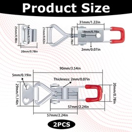 Toggle Latch Clamp 4001,2 Pack Toggle Hasp Latches For Smoker Lid Jig Freezer Door Cooler Box Case Trunk Draw Chest, Quick Release 330lbs Holding Capacity