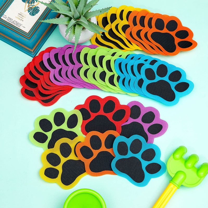 Outus 18 Pcs Paw Carpet Markers Spots for Classroom 5''
