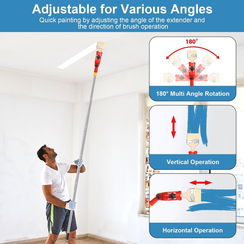 prota Multiangle Paint Brush Extender Holder Extendable Paint Brush, Universal