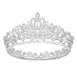 Jaciya Tiara for Women & Girls - Silver Wedding Hair Piece and Birthday Princess Accessories