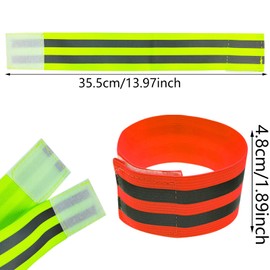 Qusmeiyici 6 PCS High-Visibility Armbands, Running Safety Gear Reflective Wristbands,Highly Reflective Strips outdoor suitable for riding running Adults