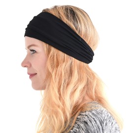 CHARM Multiuse Headband Hair Wrap, Black