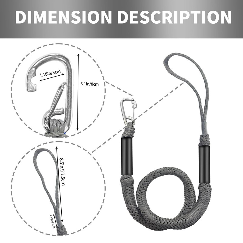 NIUTRIP Bungee Dock Line with Stainless Steel Clip – Boat