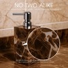 AUSAULAC 2 Pack Real Natural Marble Soap Dispenser with Stainless