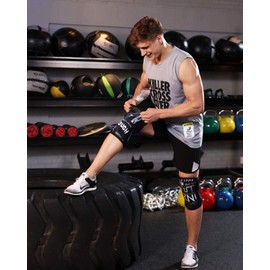 Rodilleras (1 par), rodilleras de compresión de 7 mm para levantamiento pesado, sentadillas, gimnasio y otros deportes (grande)