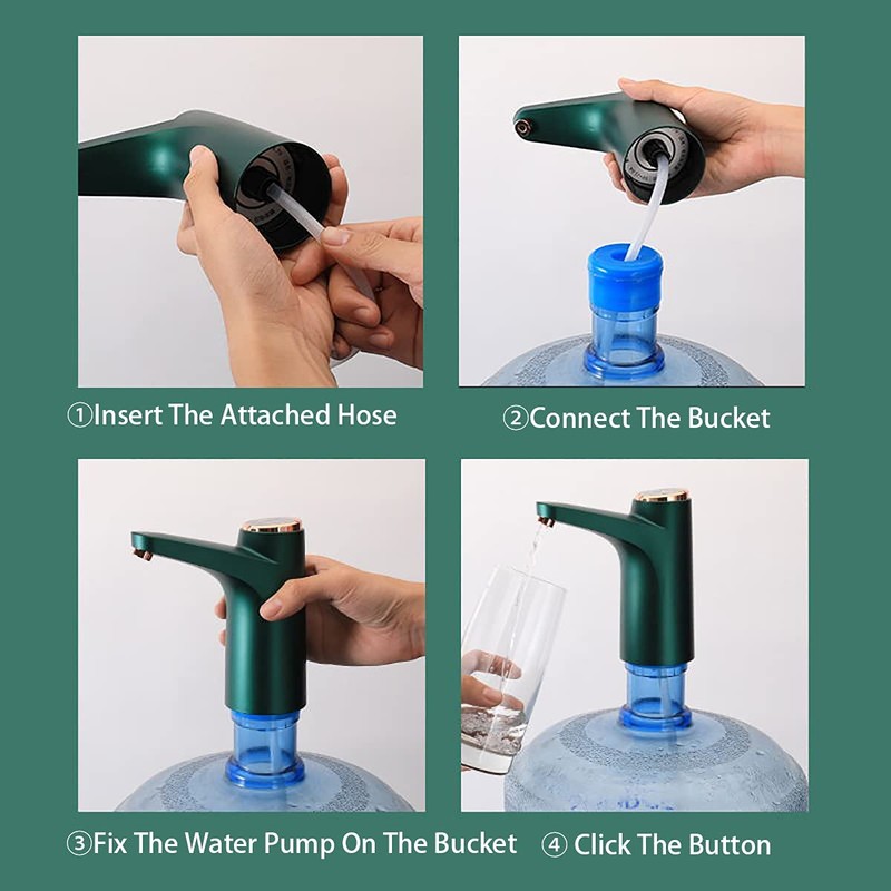 5 Gallon Water Bottle Dispenser Pump System USB Charging Automatic