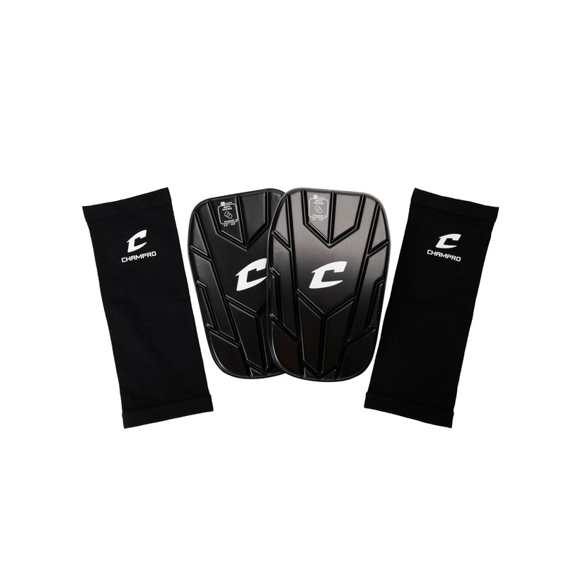 CHAMPRO C-Flex NOCSAE Soccer Shin Guard Insert with Compression Sleeves,