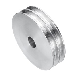 QUARKZMAN V-type pulley 15 mm bore 80 mm outer diameter double groove aluminium alloy for motor shaft drill 6 mm (1/4 inch) PU moulding tape