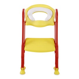 Baby Toddler Soft Toilet Chair Ladder Adjustable Safety Potty Training Seat (Red Yellow)