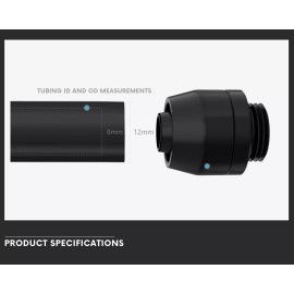 Bykski 8mm x 12mm Flexible TPV (EPDM) Tubing - Black - 3 Meters