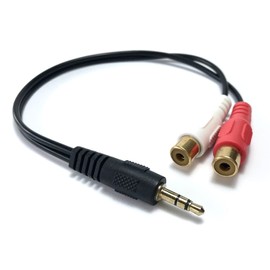 Access Gold Plated Stereo Pin (Female) to Stereo Mini (Male) Converter Cable 20cm RCA x 2-φ3.5mm M27-M2