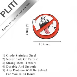 PLITI Boo Ghost Brooch Pin Spooky Ghost Gift Game Players Lover Gift Video Game Gifts 80s Nostalgia Gaming Fans Gifts (Ghost PinCA)