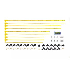 Taylor Cable 73451 8mm Spiro Pro Universal Spark Plug Wire Set Yellow 90 degree