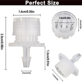 150 Pcs Adjustable Micro Drip Irrigation Sprinklers 1/4 Inch Universal 8-Hole Flow Dripper Garden Irrigation Nozzles for 4mm/7mm Tube Watering System (White)