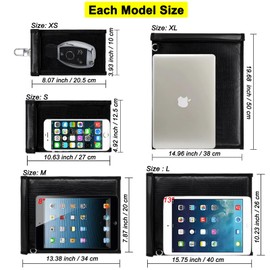 AtfArt Faraday Bag for Car Keys Anti Theft Fob Protector Fireproof Waterproof Document Bag for Tablets Faraday Bags Signal Lsolating Bag for Notebooks Phones Important Documents(L-15.7 * 10.2 in)