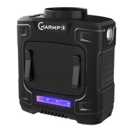 CHARMPㅤ Waist Fan - Double 17000RPM Strong Motors Portable Belt Fan, 10000mAh Battery, 24H Runtime, 5 Speeds, Max 75ft/s, LED SOS & Red-blue Warning Light for Jobsite, Farming, Camping