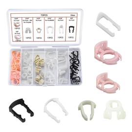 Eratus 70 PCS Automobile Fuel Line Clamp Combination Kit, 3/8" 5/16" Seven Specifications of Nylon Buckle, Portable Repair Replacement Modification Parts, Compatible with Ford GM (Multicolored)