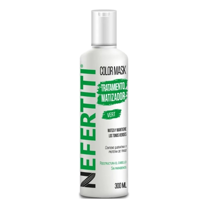 Nefertiti, Matizador Verde + Keratina Sin Parabenos, 300 Ml.