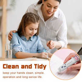 Retractable Erasers, Cute Retractable Sliding Eraser Pen Kids Cat Paw Shaped Eraser Pen 2 Outer Cases with 6 Refill Erasers for Children, Students (White, Green)