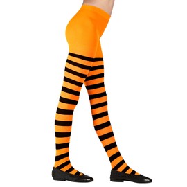 Widmann 01215 - Tights Orange/Black Striped - 70 denier - 1-3 Years