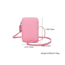 YONBEN Small Crossbody Purse Zipper Cell Phone Bag Mini Shoulder Purse Wallet Smart Phone Wallet with Credit Card Solts, Pink…