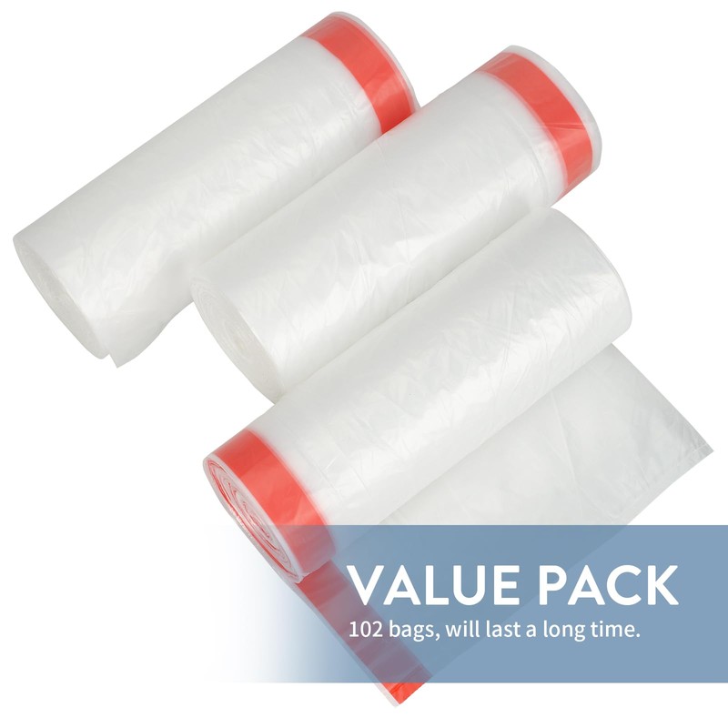 Geiteoa 18 Gallon Trash Bags with Drawstring - 102 Count