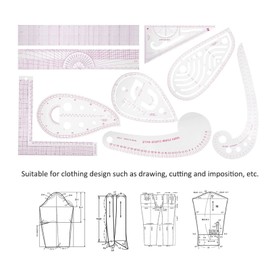 9Pcs Sewing Ruler, French Curve Comma Ruler Measure Sewing Supplies for DIY Sewing Cutting Pattern Making and Tailors