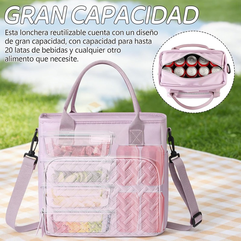 Loncheras para Mujer，Bolsa de Almuerzo，Lonchera Termica Grande