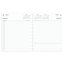 2024 TUL® Discbound Daily Planner Refill Pages, Half-Hourly Appointment Times, Letter Size, January To December
