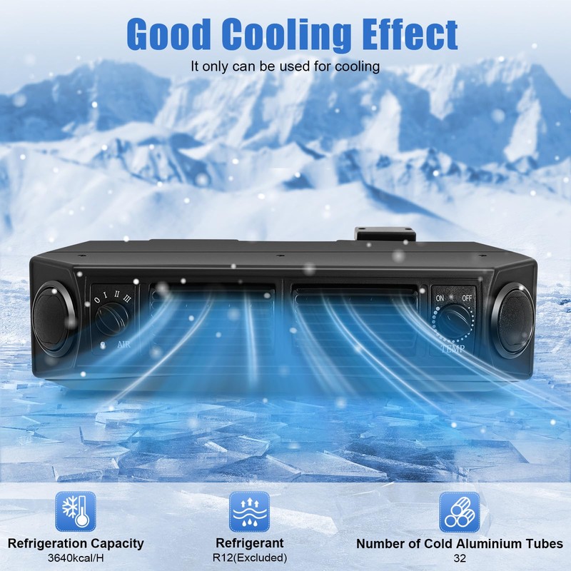 Air Conditioning Evaporator Assembly, 12V 2 Vents 3 Speed Max