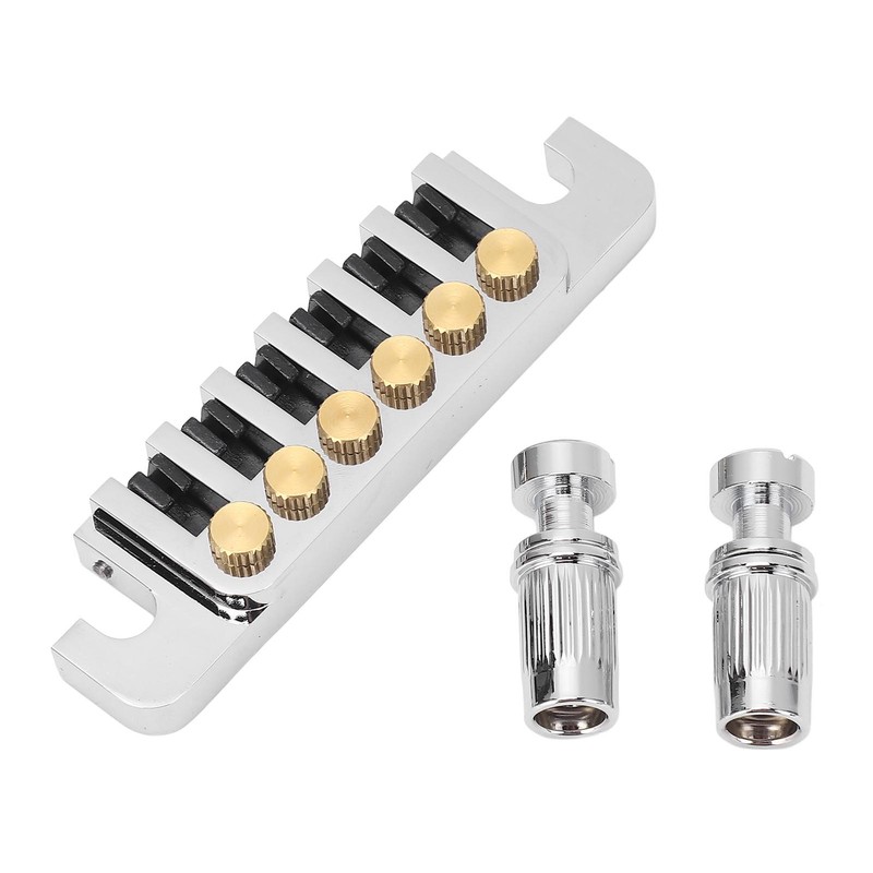 Guitar Bridge Tailpiece Reversible Wrap Around Saddle Bridge Stop Tailpiece