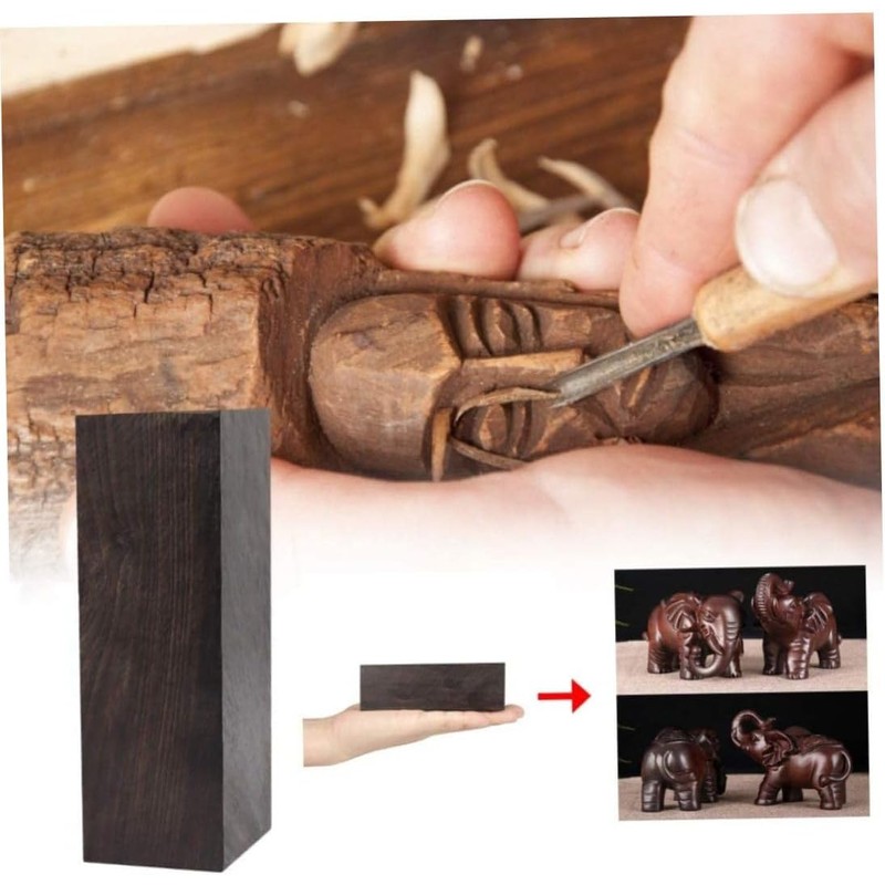 Bloque de Madera Negra RARA Africana, artesanías de Madera ébano,