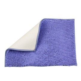 ele ELEOPTION Soft Shag Bath Mat Rug Kitchen Rug Door Way Feet Mat Anti-slip Strip Absorbent Doormat Bathroom Shower Rugs Shaggy Carpet, Purple, 60 x 90 cm