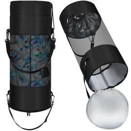 Berlune Boat Trash Bag Boat Trash Can with Bottom Zipper Opening Outdoor Mesh Boat Garbage Can Reusable Boat Trash Container Portable Boat Cabin Storage Accessories Gifts for Men Women Fishing, Black