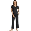 WiWi Women's Viscose from Bamboo Short Sleeve Pajama Set Soft