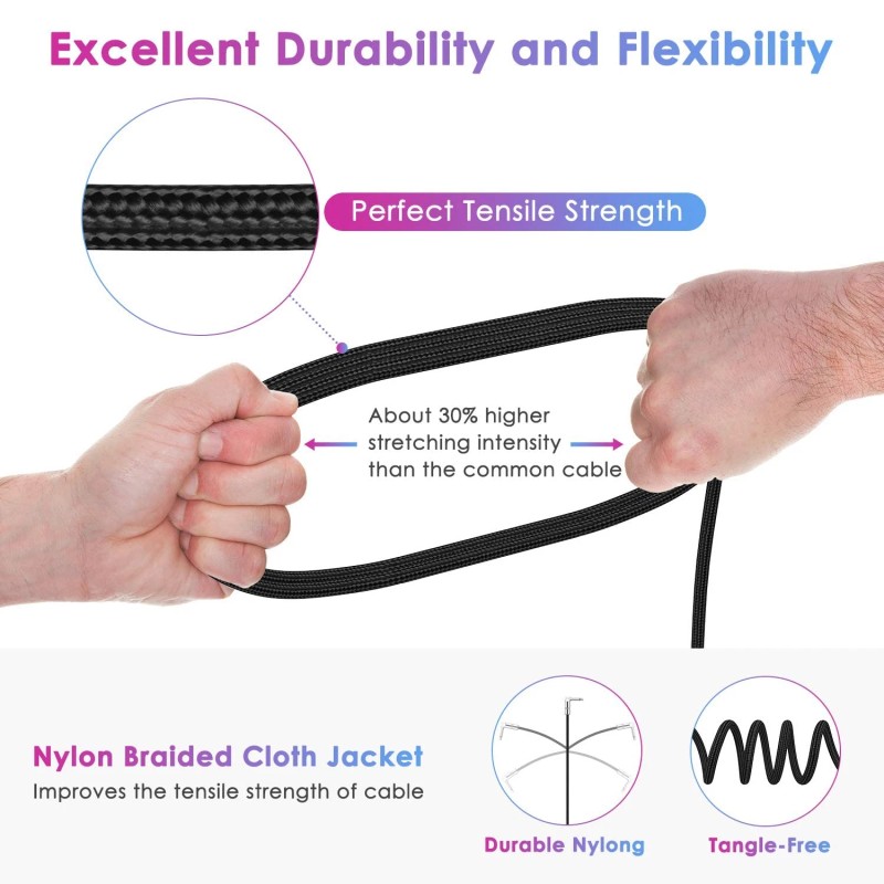 Sovvid Guitar Cable 6FT Instrument Cable Guitar Cord Electric Guitar