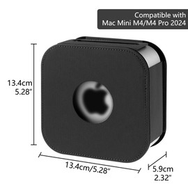 Musiin Premium Mac Cover Compatible with 2024 Mac Mini M4/M4 Pro Protective Case, Quality Material Cover, Anti-scratch and Dustproof, Stylish Case for Mac Mini 2024(Black)