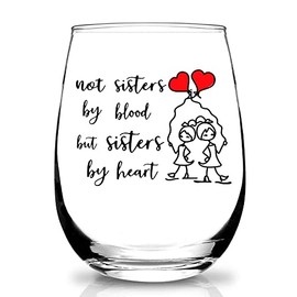 Sister Gifts from Sister, Big Sister, Little Sister Birthday Gift from Sister,Women,Mothers Day,Valentines Day,Christmas Gifts for Best Friend,BFF,Soul Sister,Women - 15 Ounce Wine Glass